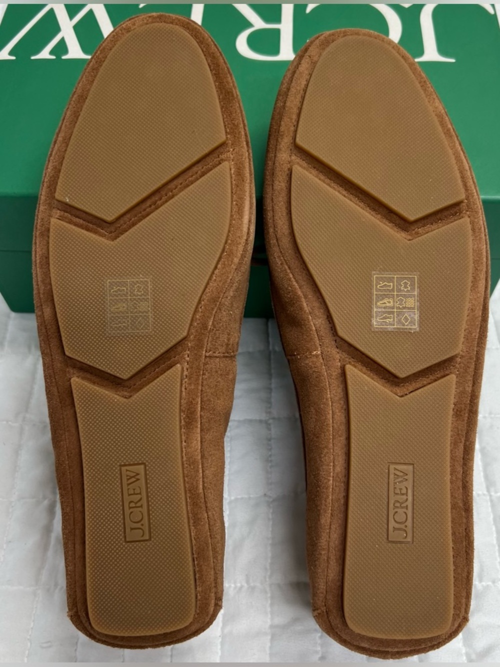 J. Crew Suede Driving Loafers English Saddle Brown Size 10.5 New - Picture 9 of 10